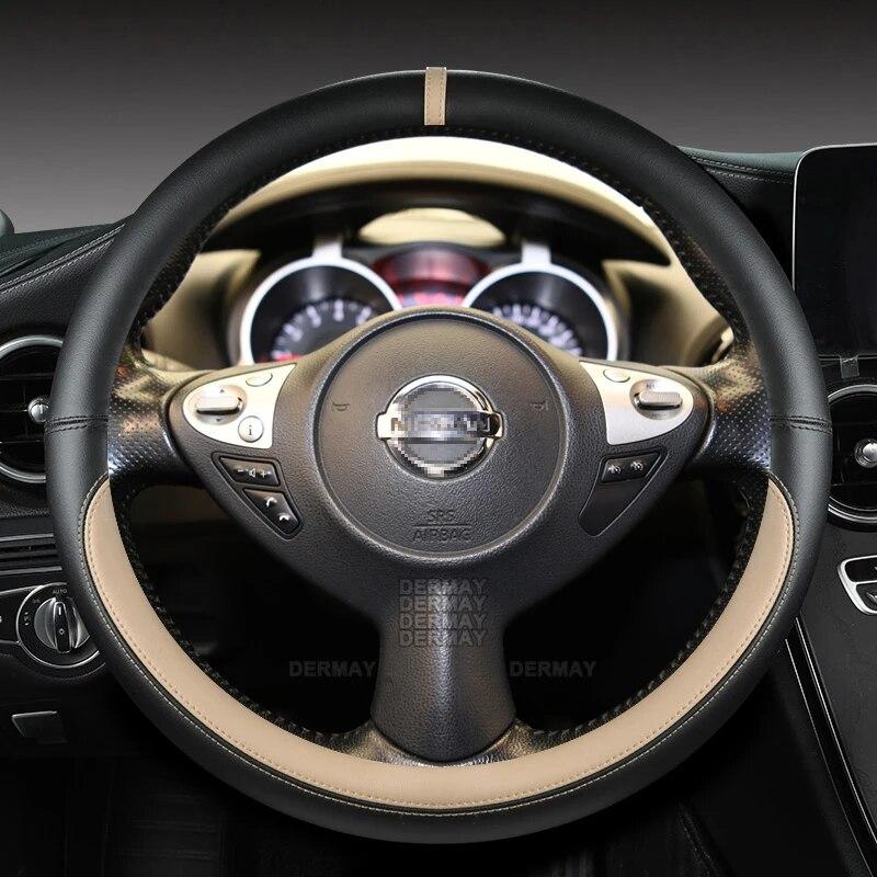 Für Nissan Juke F15 F16 2010 ~ 2023 PU Leder Auto Lenkrad Abdeckung Schnelle Lieferung Auto Zubehör