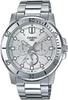 Standard MTP-VD300D-7E Men's Quartz Watch, Multi-Dial, 24-Hour Display, Silver, Metal Band