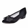 Mesh Shoes Fashion Pointed Bow Small Single Shoes Cashmere One Pedal Thick Heel Mesh Single Shoes