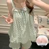 2026 Summer Woven Cloud Cotton Pajama Set with Chest Pads - Women’s Sweet Princess Cami Home Wear