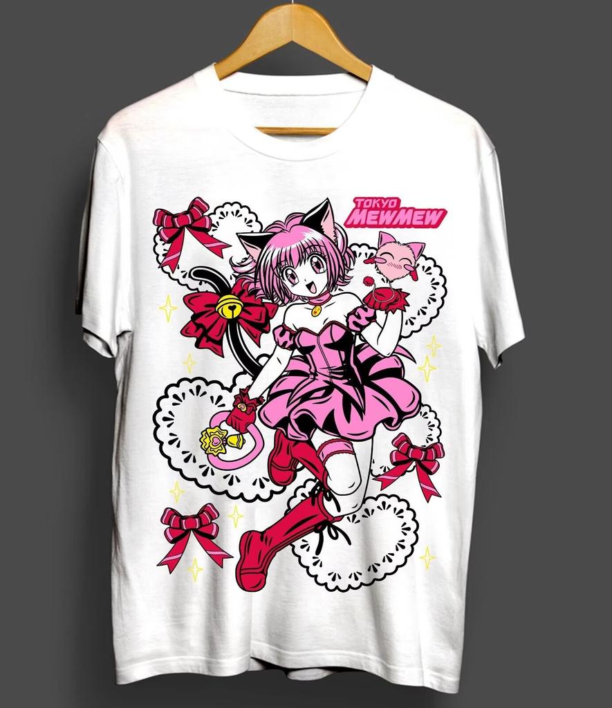 Trend Summer Cosplay Neutral Black and White Tokyo Mew Magical Girl Harajuku Anime Shirt All Sizes Ichigo Momomiya T-Shirt