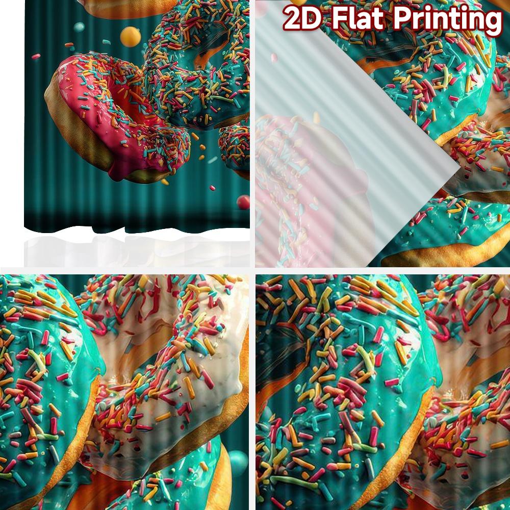 2D flat Photography Backdrop Popular Photography Backdrop Colorful Frosted Donuts 100% Polyester Festive Holiday for The