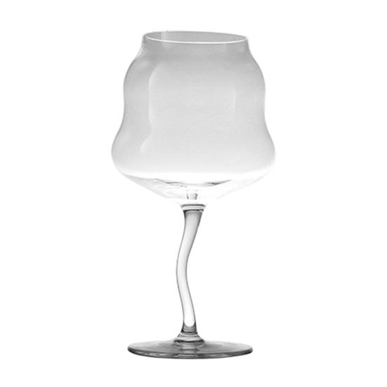 xiaobudian Glass Goblet, Wave Cup, Creative Decorative Cocktail Glassware, Novelty Bar Goblet Tool for Wine Cocktails Juices H