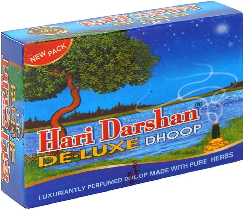 

Pam Herbals Hari Darshan Deluxe Dhoop идеально подходит для медитации (Упаковка 10, 12) Пуджа, Фестиваль, Йога,