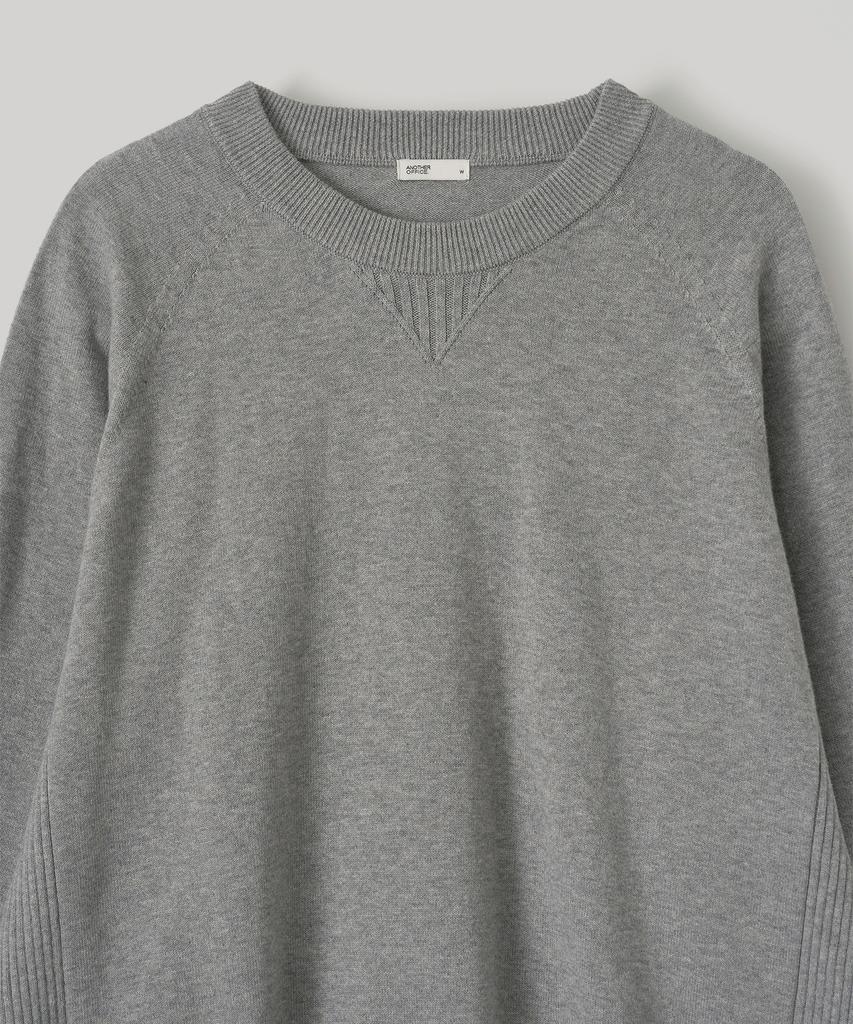 ANOTHER OFFICE WOMEN W. Whole Garment Crew-Neck Knit (Heather Gray)
