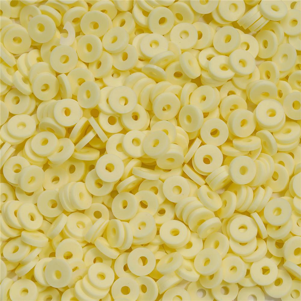350pcs 6mm Flat Round Polymer Clay Beads Loose Spacer Beads for Jewelry Making DIY Needlework Bracelet Necklace Accessories