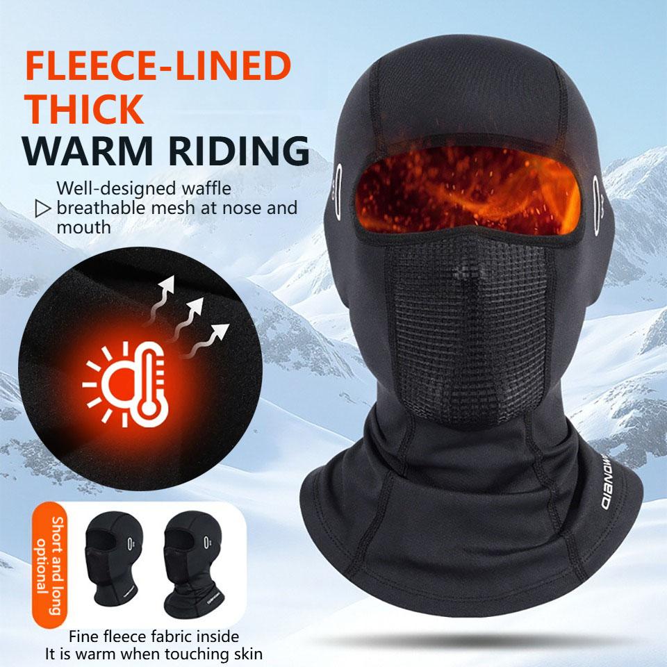 Getinfit Cycling Mask with Eyeglass Hole Breathable Cold-Proof Face Protection Fleece Lined for Warmth Motorcycle Headgear