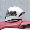 Motorcycle helmets Men's and women's face-off helmets Double mirror locomotive Bluetooth semi-full cover four seasons