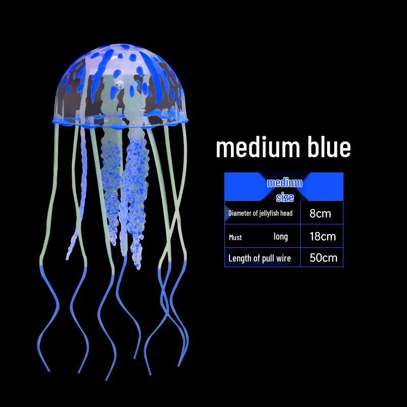 

Transparent Fluorescent Soft Silicone Jellyfish Aquarium Decorations OPP Bag