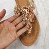 Fashion Women Gladiator Sandals Summer Beach Diamond Big Size Fashion Female Sandal Roman Rhinestones Flat with Woman Casual Shoes