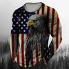 Vintage Men's Long Sleeve T-Shirt Print Tees Animal Eagle Pattern Sweatshirt T-Shirts For Men Clothing Casual Oversized Tops 5xl