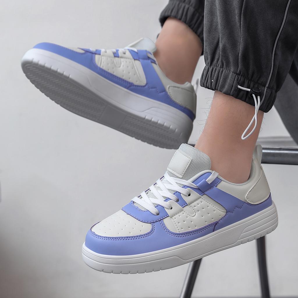 PU Leather Casual Sports Shoes Unisex Running Sneakers Fashion Board Shoes Walking Shoes Lightweight Non-slip