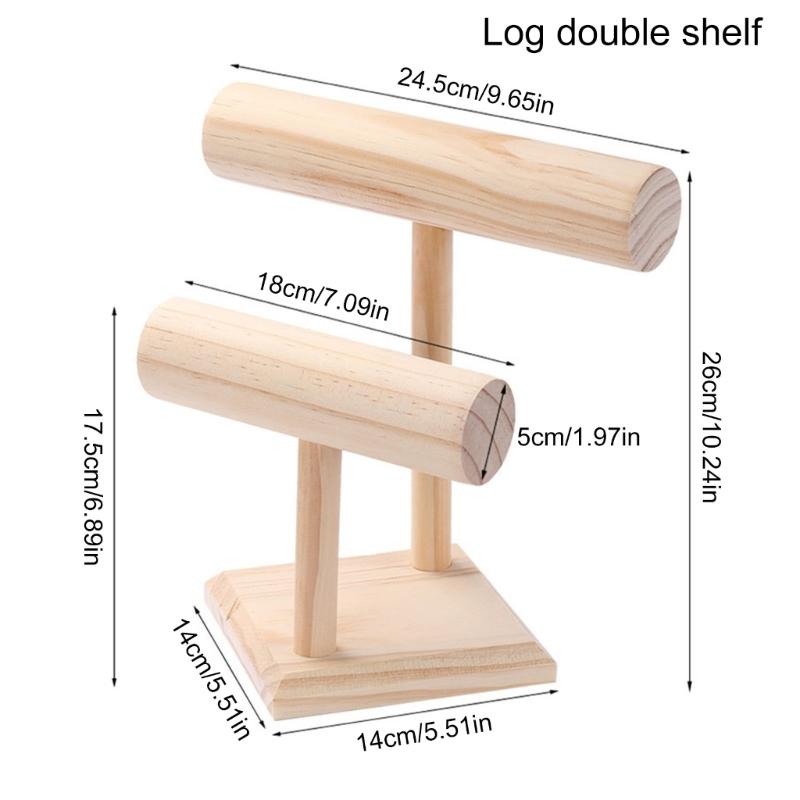 Vintage Storage Rack 2 Layers Wooden Display Rack Women Men Watch Storage Bracelet Holder Storage Jewelry Display Rack Stand