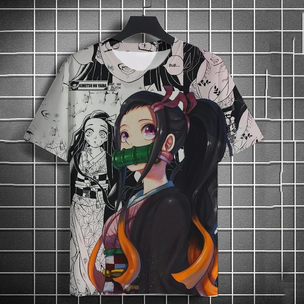 New 3D boy anime printed fashionable casual short sleeved girl summer top