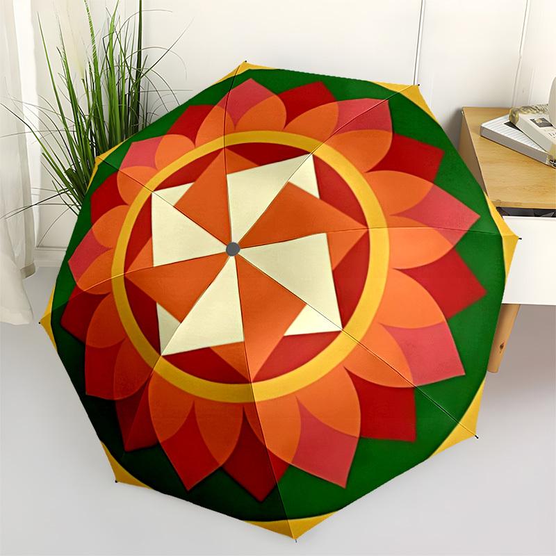 1pc Mandala Art Automatic Folding Umbrella. Portable collapsible design, Best  birthday festival gift yy250924136
