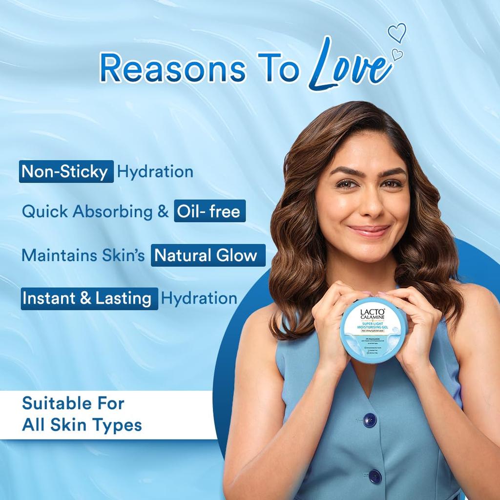 Lacto Calamine Super Light Moisturizer Face 150g Hydrating Non-Sticky Daily Cream for Oily Skin Glow