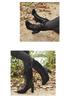 Botas de Mujer de Cuero con Encaje y Tacón Alto Invierno 2021