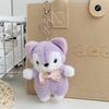 Adorable Bow-tied Deer Plush Toy Charming Fox Stuffed Animal Keychain In Coffee Color