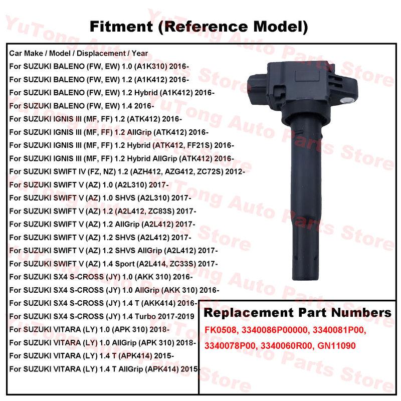Ignition Coil For SUZUKI SX4 S-CROSS 1.4T 2017 AKK414 SWIFT AZ IGNIS ATK412 VITARA BALENO 2016 3340081P00 3340060R00 Accessories