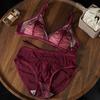 Sexy Lace French Thin Women's Triangular Chest Underwear Chest No Bra Steel Rim Set Bras Pure Desire