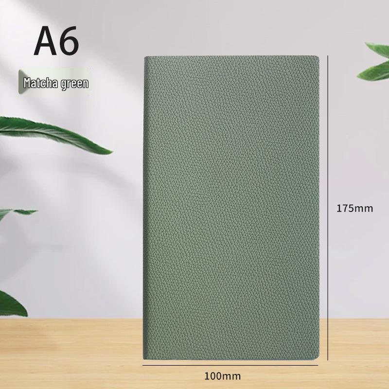 A6 Portable Lychee Pattern Pocket Notebook with Soft Leather Cover and Custom Logo A6