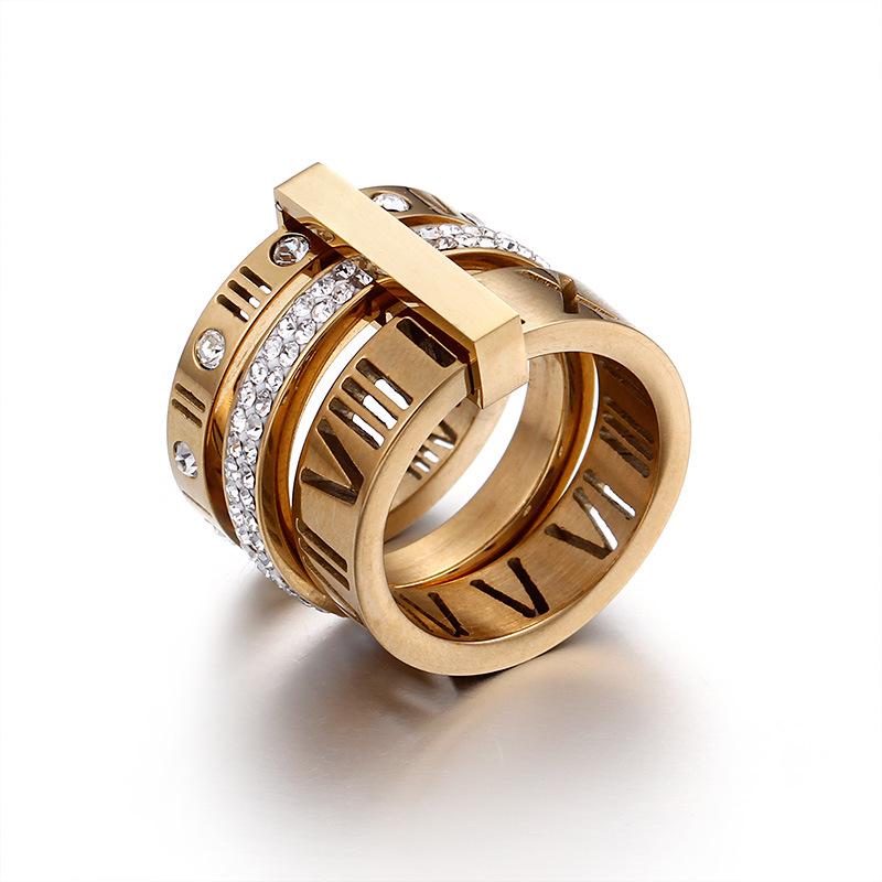 Stylish Roman Letter Multi-Ring Jewelry In European and American Design