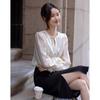 Demana Fashion Editor Spring Lyocell Puff Sleeve Disc Button Shirt
