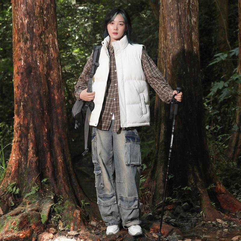 Weste Herren Herbst und Winter Verdickte Daunen Baumwolle Weste Paar Outdoor Weste Baumwolljacke Warm Verdicktes Oberteil
