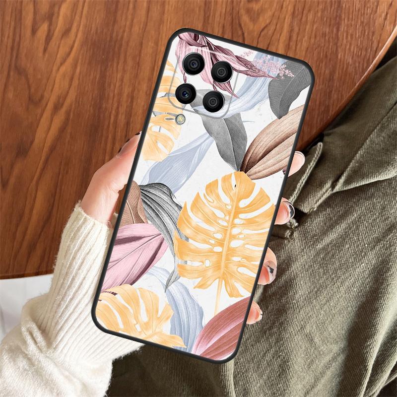 Summer Tropical Plants Leaf Case For Samsung Galaxy M06 M16 M36 M56 M33 M15 M55 M31 M13 M12 M14 M53 M32 M52 M35 M34 M54