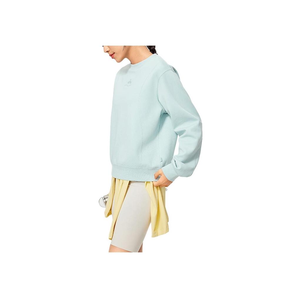 Li Ning Solid Color Round Neck Pullover Long Sleeve Sweatshirt Women Sweatshirt AWDU162-2