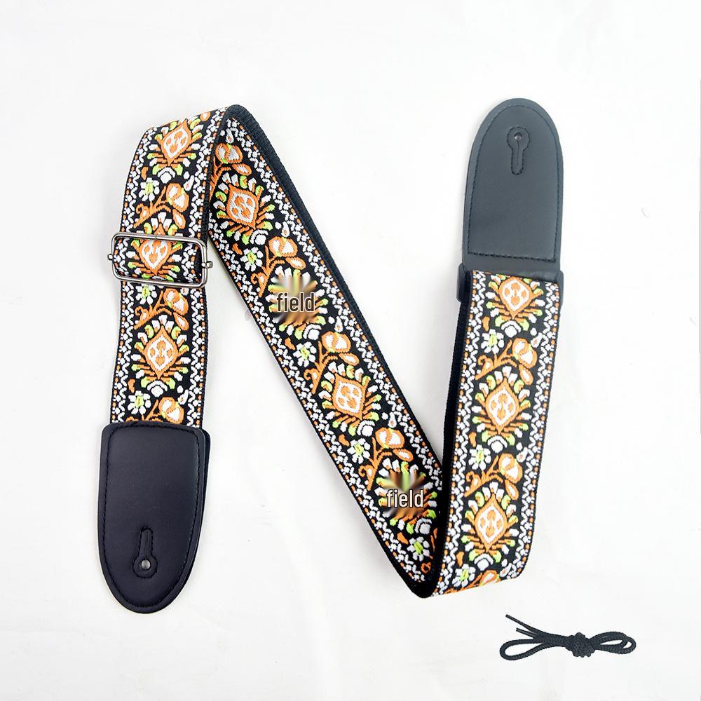 Thick Embroidered Universal Guitar Strap for Acoustic, Electric, and Wooden Guitars