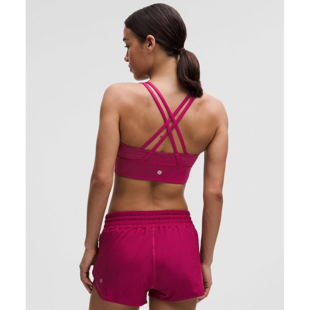 Lululemon Energy Longline Bra  MeDium Support  B D Cups Magenta Smoke