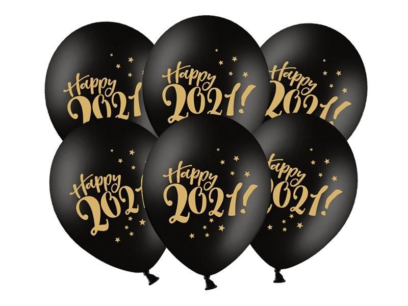 Balony 30Cm Happy 2021! Pastel Black