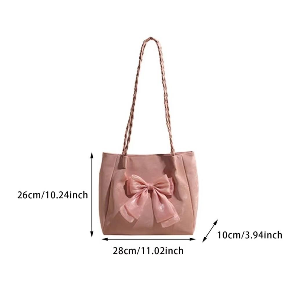 Soft Bow Shoulder Bag Large Capacity Casual Handheld Bag Women's Shoulder Bag  Casual Wear