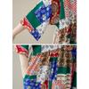 DIMANAF Plus Size 2025 Women Summer Short Sleeve Dress Basic Casual Loose Vintage Printing Long Dress New