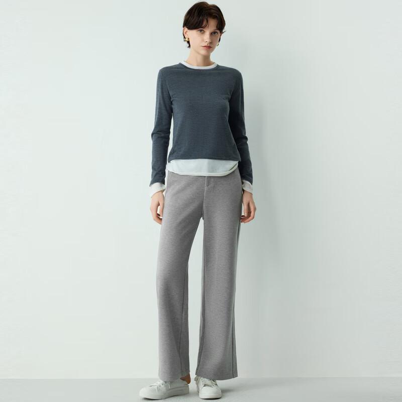 

Sancai Women s High-Waist Wool Blend Wide-Leg Trousers L