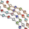 1meter Love Heart Crystal Bead Chains Glass Beads Copper Chain for Necklace Bracelet DIY Jewelry Making Component Supplies