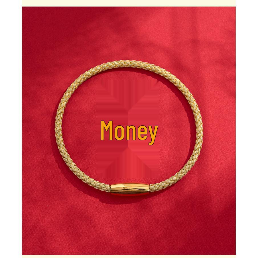 Five Elements Dragon Scale Couple Bracelet - Handwoven Magnetic Bangle, Qixi Gift