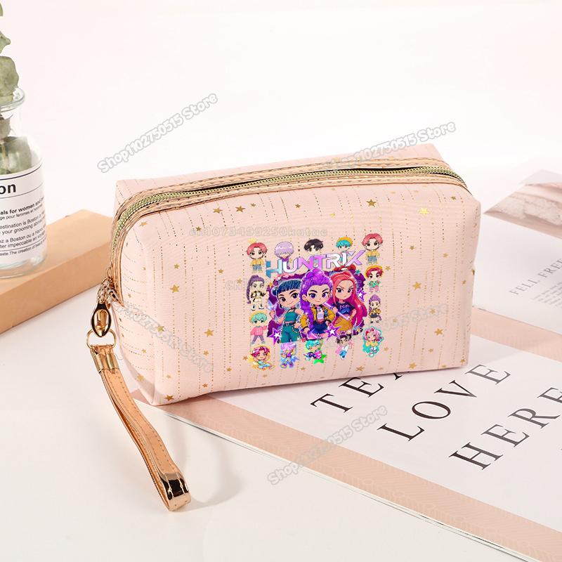 Borsa per Cosmetici Demon Hunters KPop Rumi Mira Zoey Borsa Clutch per Trucco da Ragazza Organizzatori per Pennelli da Trucco da Viaggio da Donna Necessaire