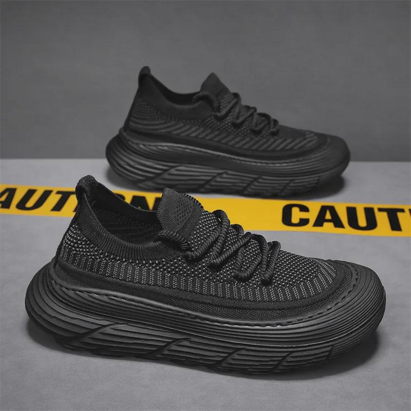 2024 European Spring/Summer Men's Casual Thick-Sole Breathable Sock-Style Shoes