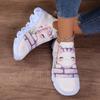 Letters Floral Print Platform Sneakers for Women Knitting Casual Sports Shoes Woman Non Slip Breathable Running Shoes