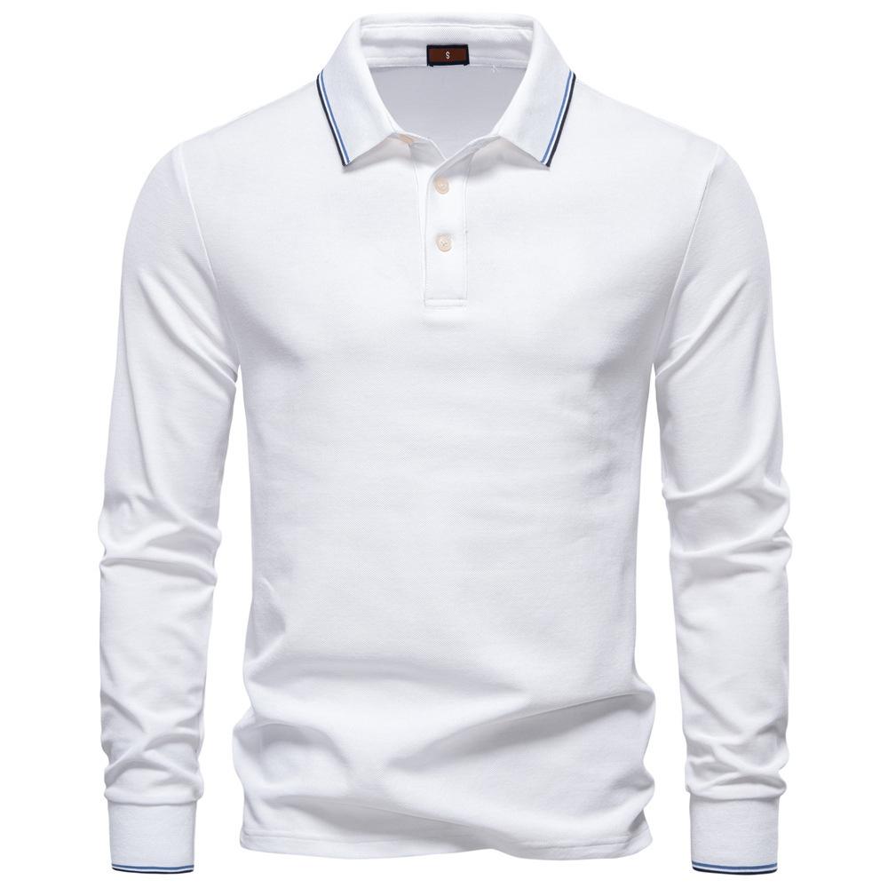 2026 Autumn New Men's Long Sleeved Polo Shirt, Solid Color Men's Top with Lapel, Versatile Polo Shirt for Men