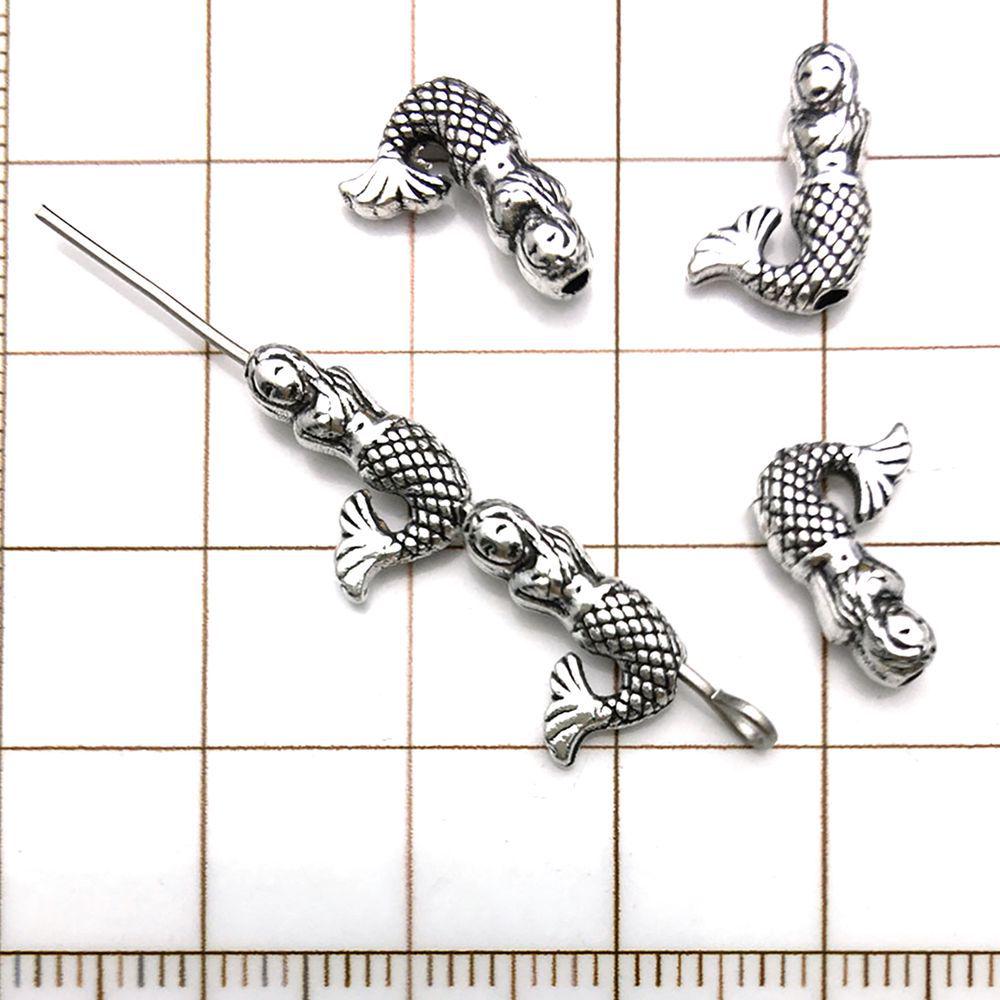 30-Piece Antique Silver Ocean-themed Spacer Beads & Charms Set for DIY Jewelry