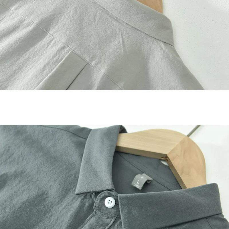 Summer Shirts for Men Simple Style Daily 100 Cotton Short Sleeve Men Tops Turn-down Collar 100cotton White Shirt Comfort Casual Shirt