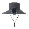 Solar Powered Fan Sun Hat Wide Brim UV Protection Fisherman Hat USB Rechargeable Cooling Bucket Hat For Fishing Hiking Outdoor