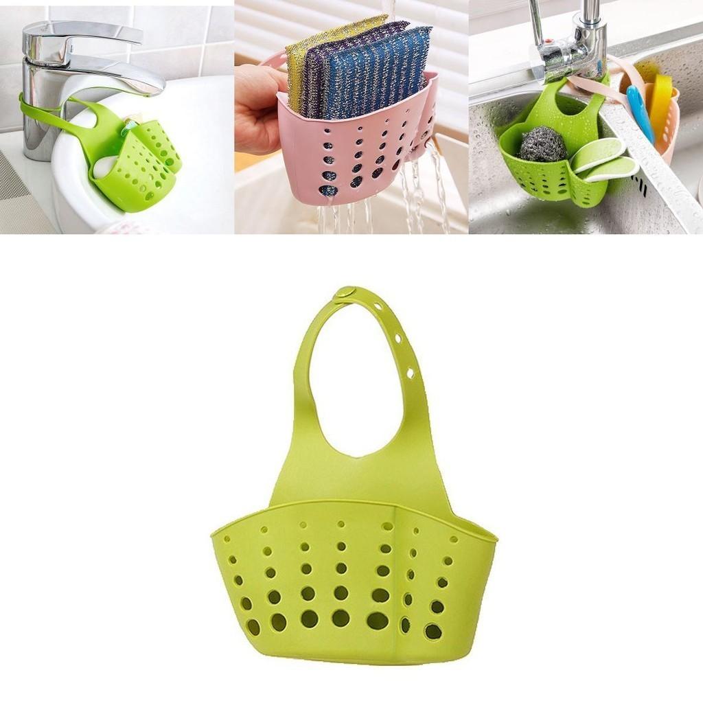 Versatile Kitchen Sink Soap Sponge Holder With Adjustable Strap For Easy Organizing