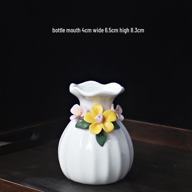 Handcrafted Ceramic Mini Vase for Fresh Flowers - Colorful Desktop Ornaments