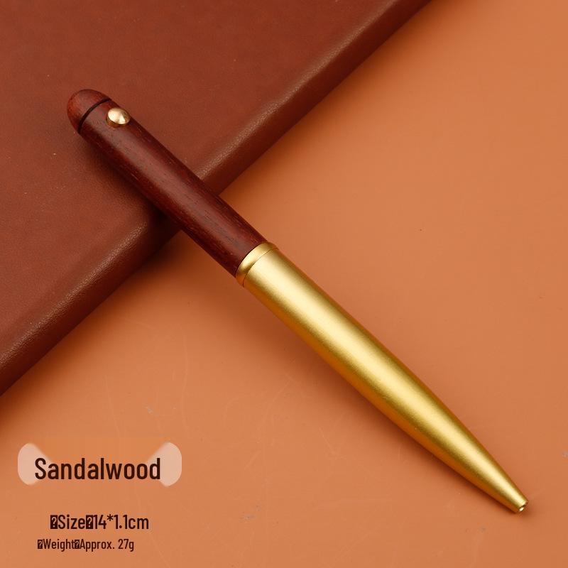 Messing & Sandelholz Signature Kugelschreiber - Retro Schwarz, Ideal für Unterschriften im Geschäft & als Geschenk