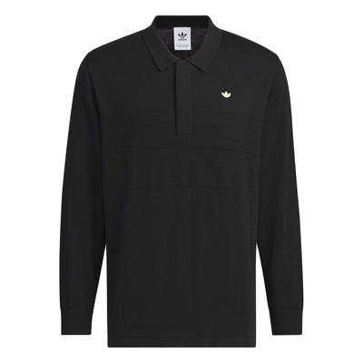 Originals Classic Series Einfarbig Vintage College-Stil Bequemes Langarm-Poloshirt Herren Oberteile Schwarz JD5805