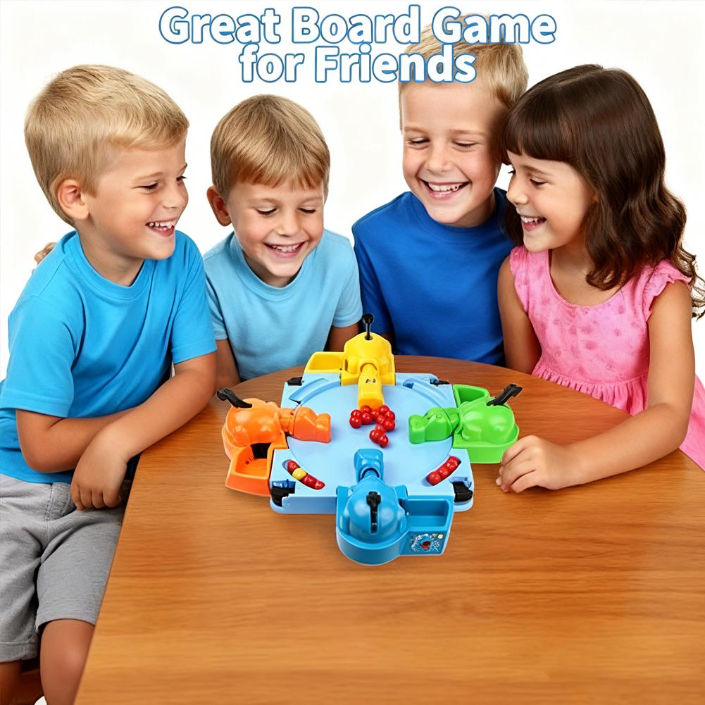 Hippo Bead Eating Game Colorful Interactive Board Toy for Kids Family Parent Child Activity Hand Eye Coordination Training